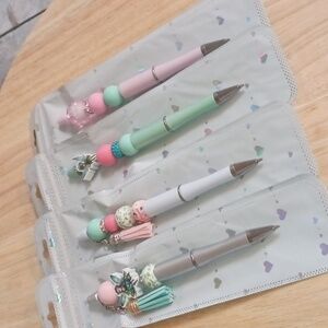 4pc Handcrafted Pen Bundle Fairy Novelty Gift Office Supplies